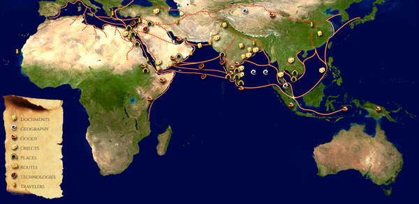 indian ocean trade blank map